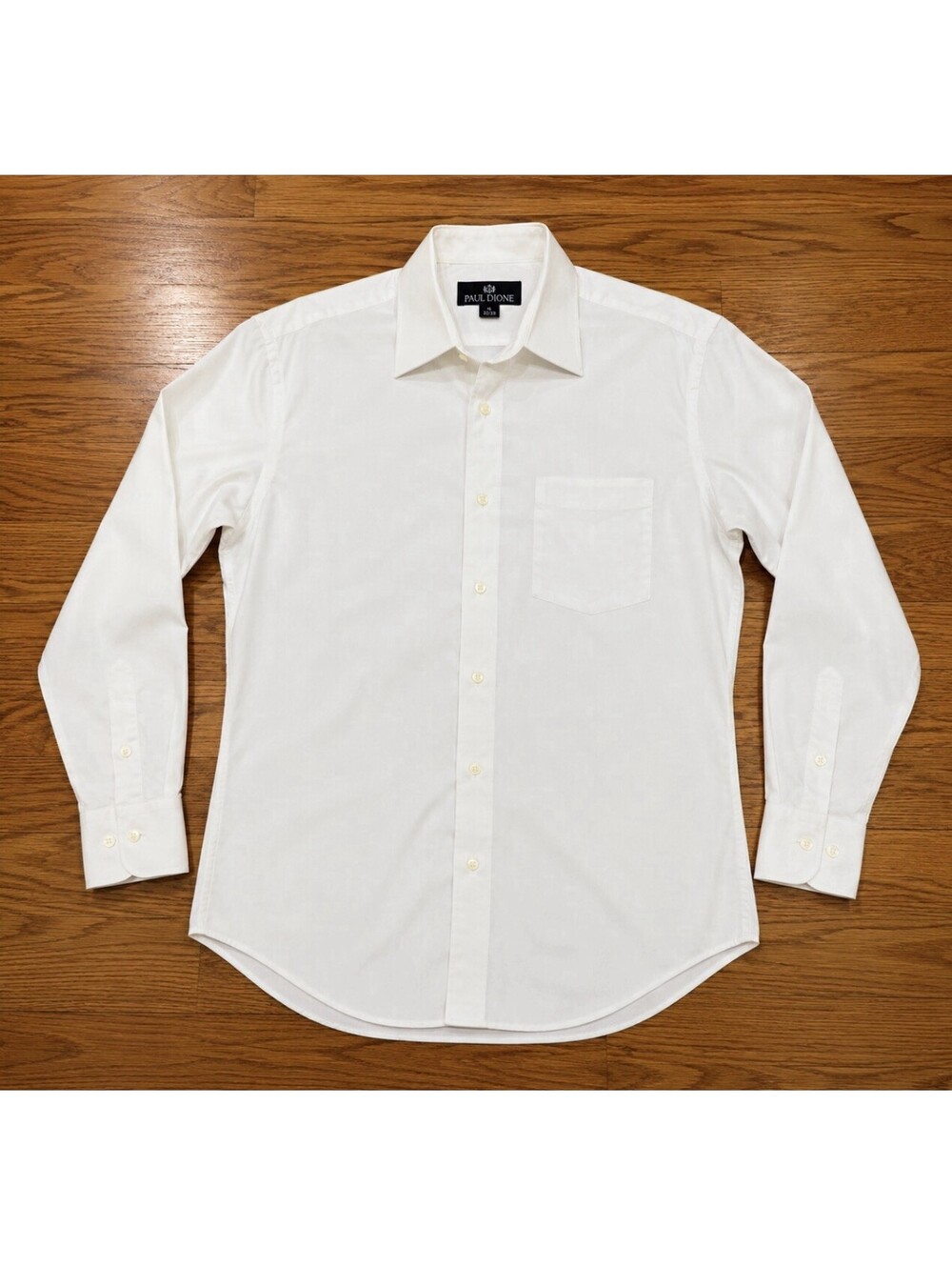 Paul Dione White Dress Shirt Men’s 15 32/33 Long Sleeve Button Front Cotton